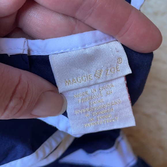 Navy Dress Keyhole Back Free Bow Sz 6X - Picture 8 of 11